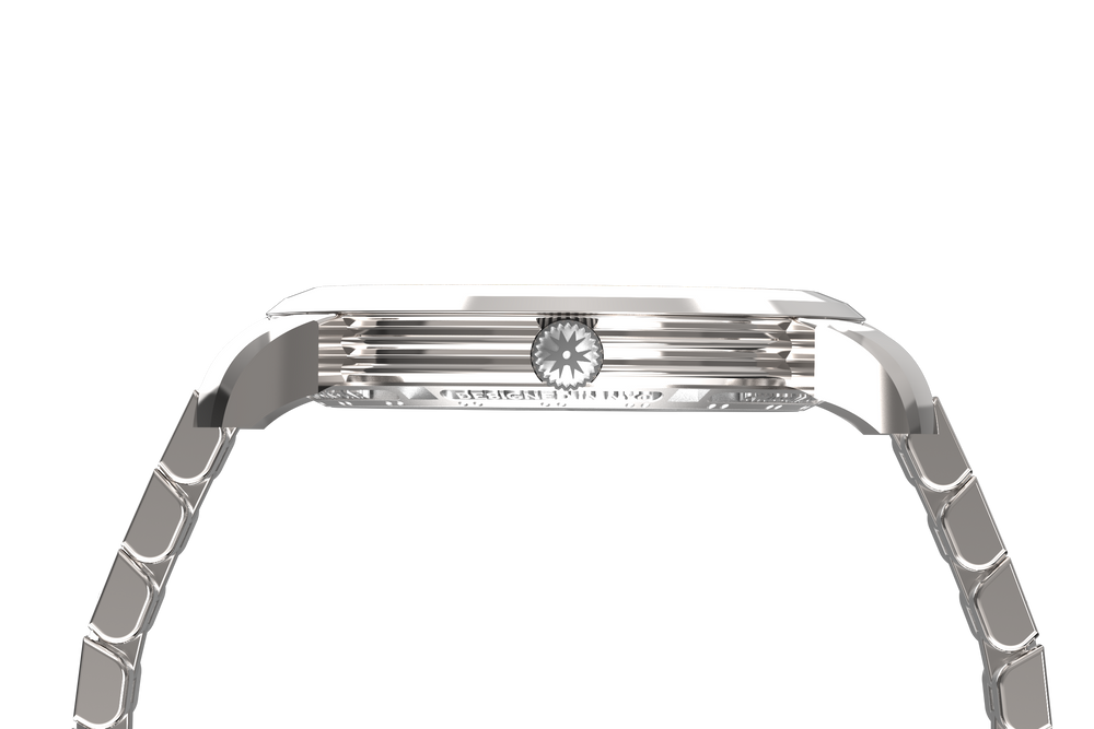 The Van Alen in profile, showing its 9mm case and crown